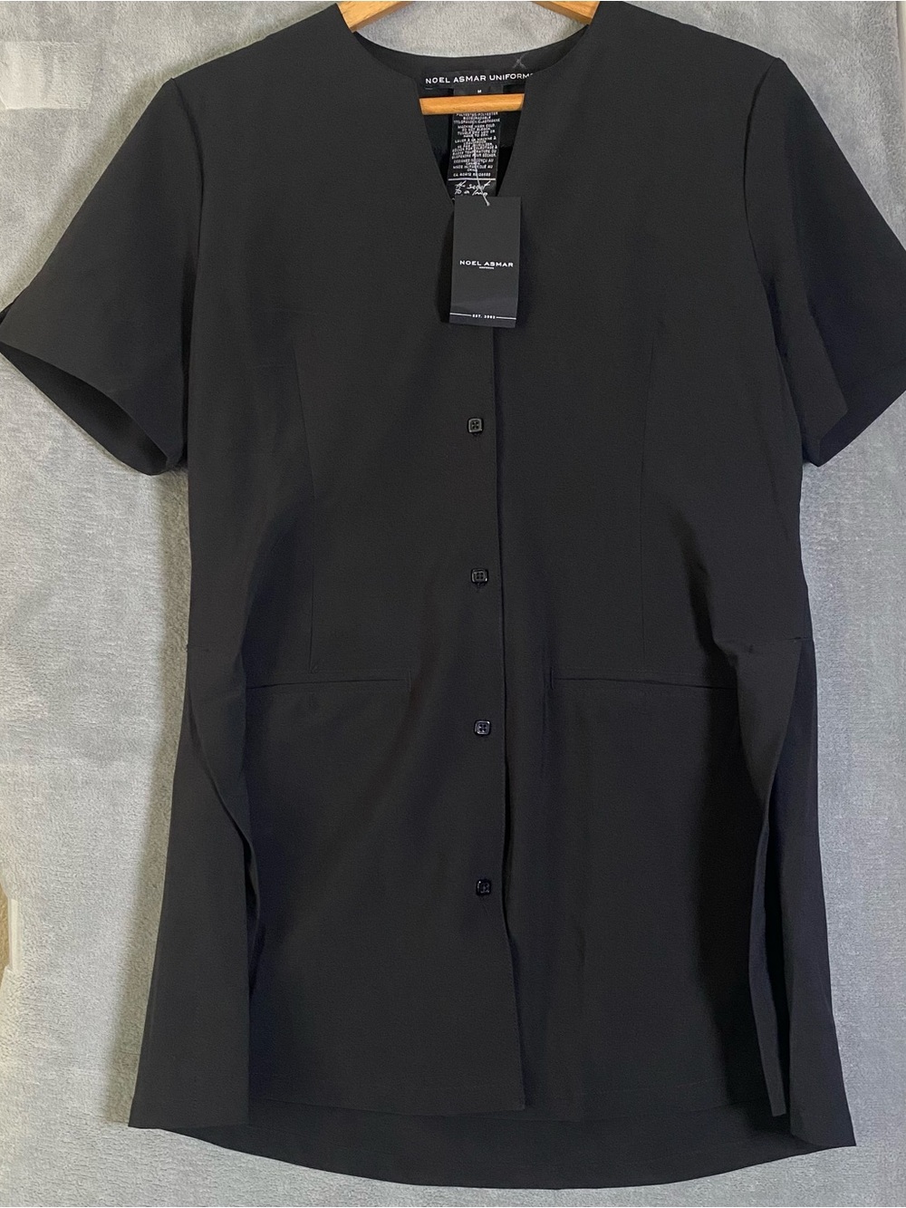 Noel Asmar Black Button-Front Tunic size medium brand new